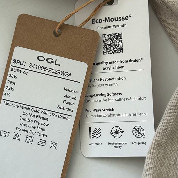 OGL Women's LiteWarm Surplice Long Sleeve Ruched Crossover Top M Medium New - Picture 8 of 8